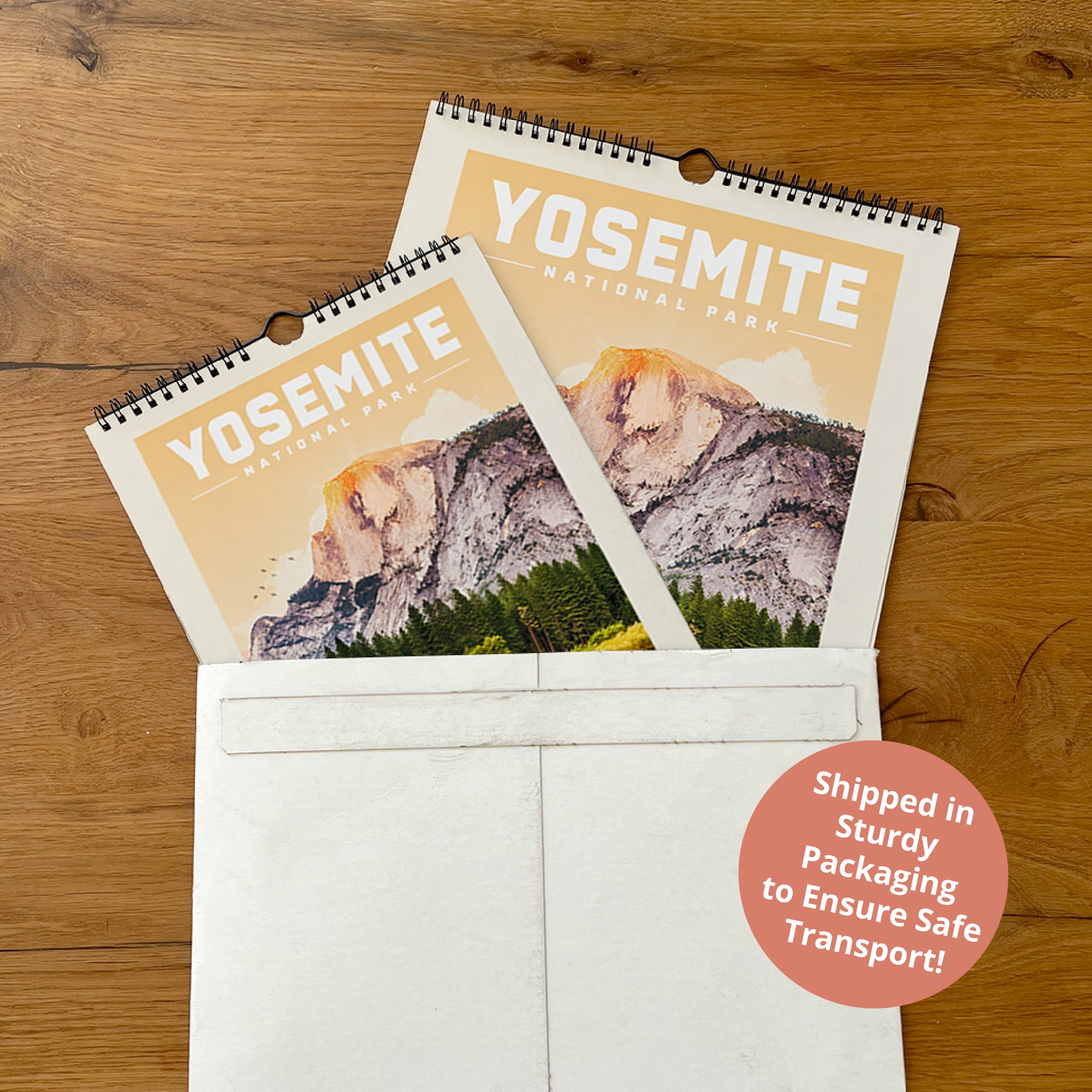 a pair of yosemite travel guides in an envelope