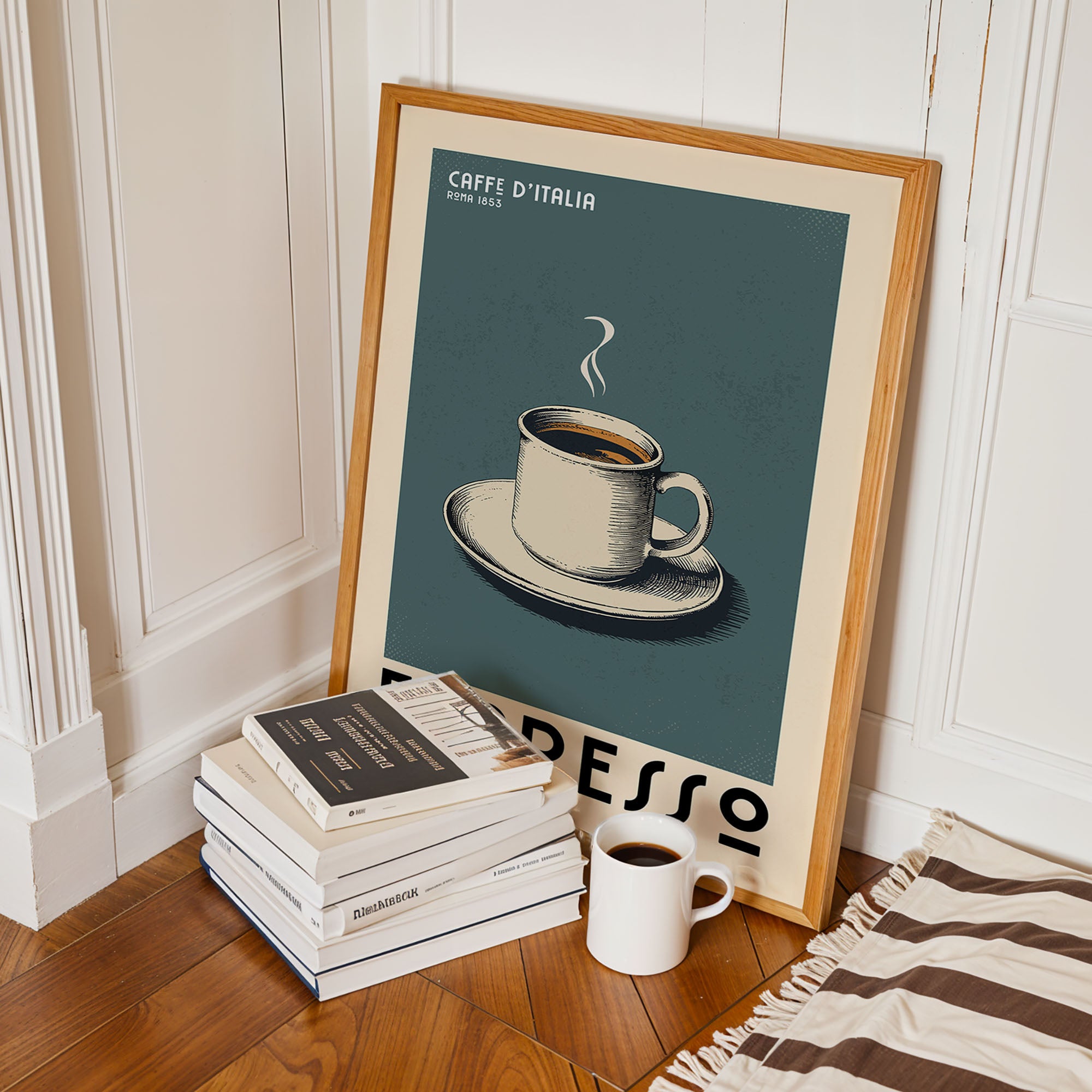 アンティーク　フレーム　ポスター　Tea Coffee Espresso Sketch Poster, Hand Drawn Coffee Wall Art Print – Vintaprints
