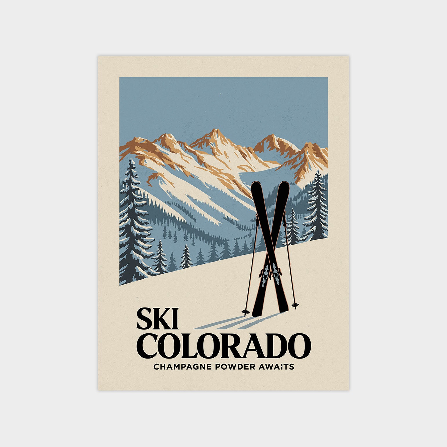 a poster of a ski resort in colorado