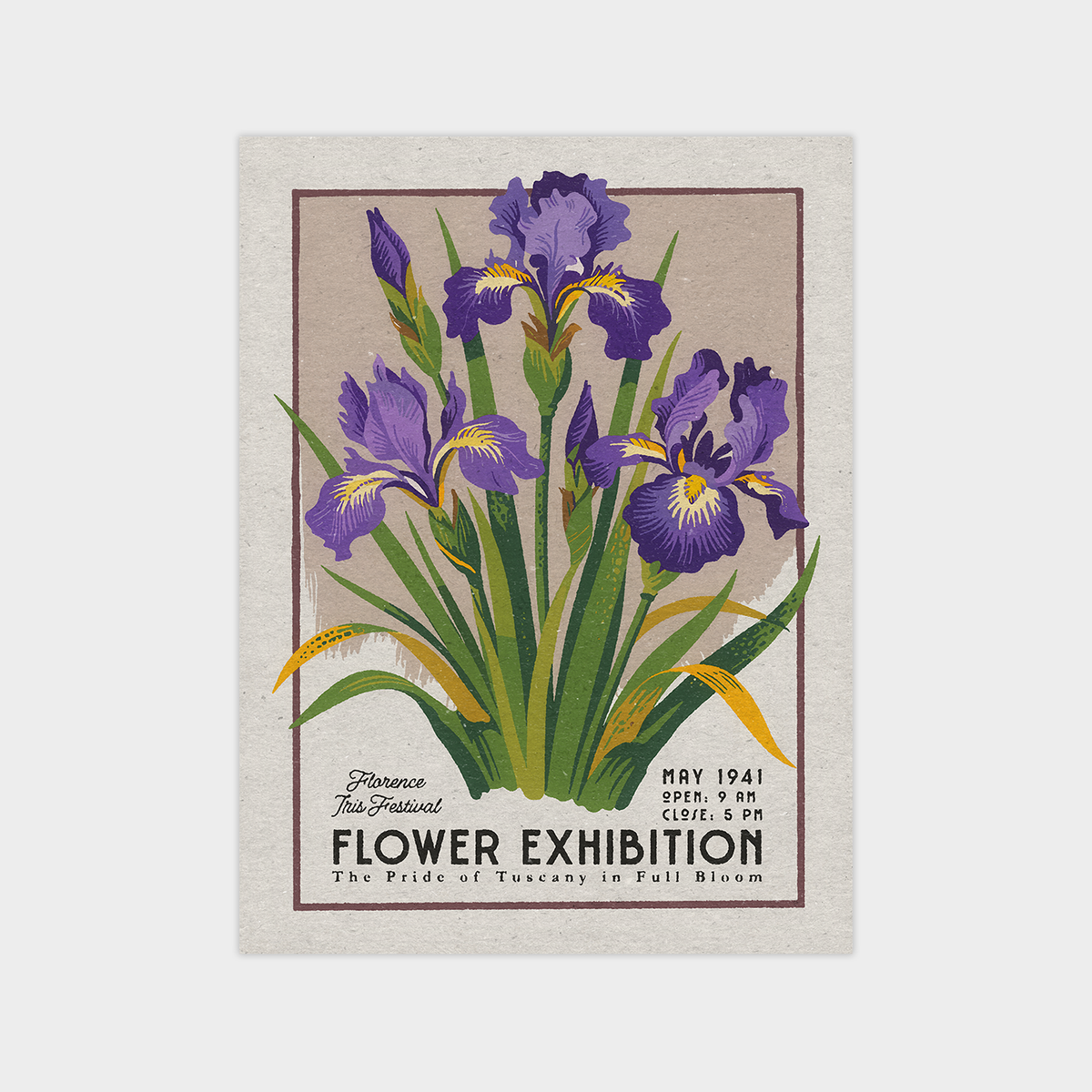 Florence Iris - Vintage Flower Market Poster – Vintaprints