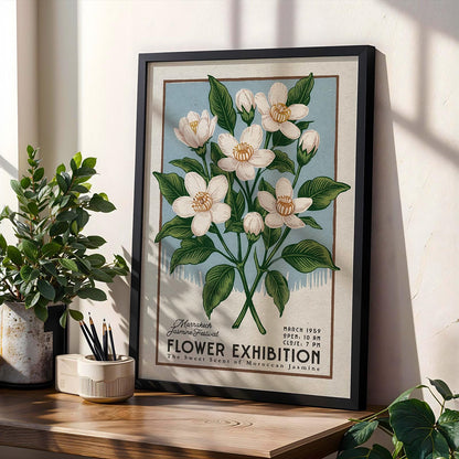 a picture of flowers on a table next to a potted plant