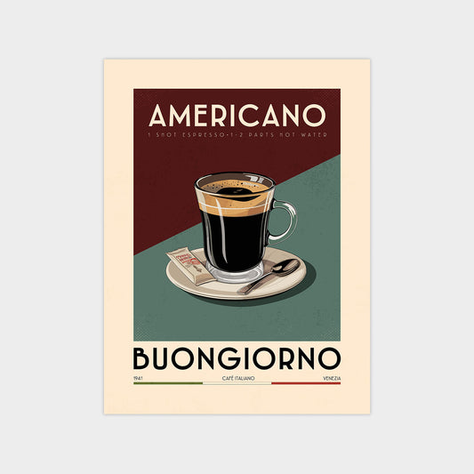 Americano - Vintage Coffee Poster