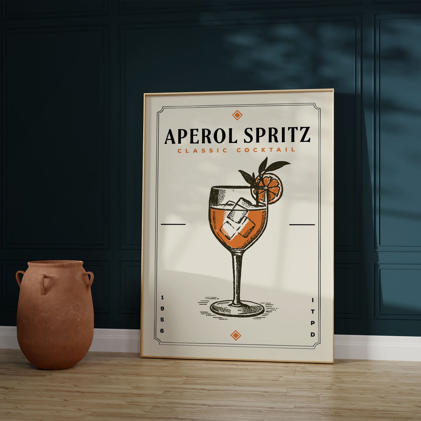 Aperol Spritz - Minimalist Cocktail Bar Art