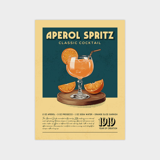 Aperol Spritz - Classic Cocktail Poster