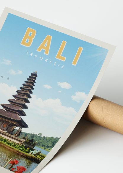 Bali, Indonesia - Vintage Travel Print
