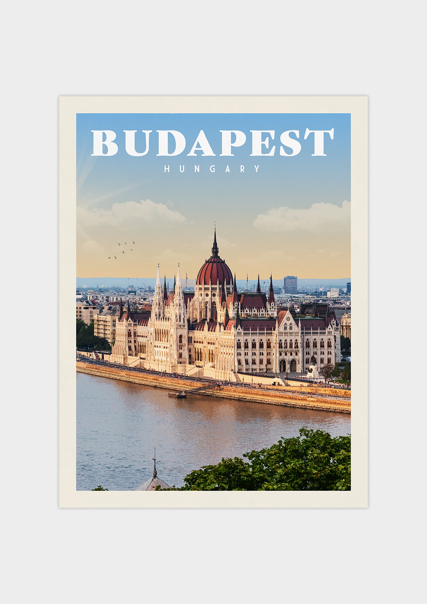 Budapest, Hungary - Vintage Travel Print