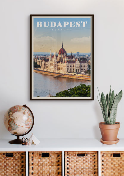 Budapest, Hungary - Vintage Travel Poster