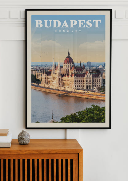 Budapest, Hungary - Vintage Travel Print