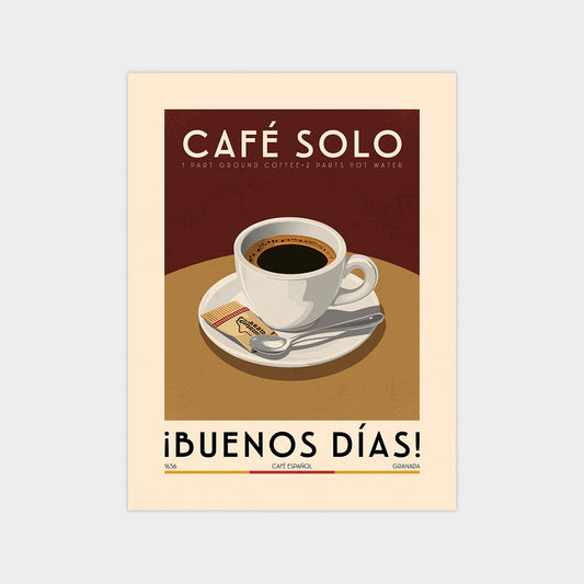 Café Solo - Vintage Coffee Poster