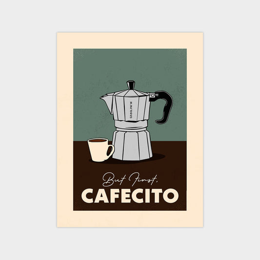 But First Cafecito - Vintage Coffee Poster