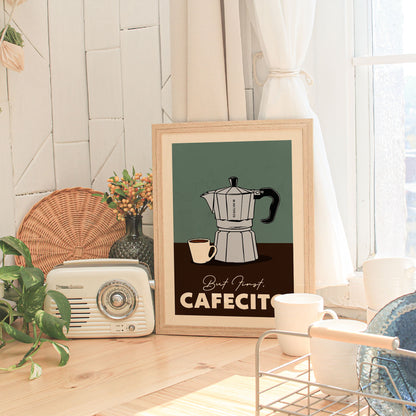 But First Cafecito - Vintage Coffee Poster