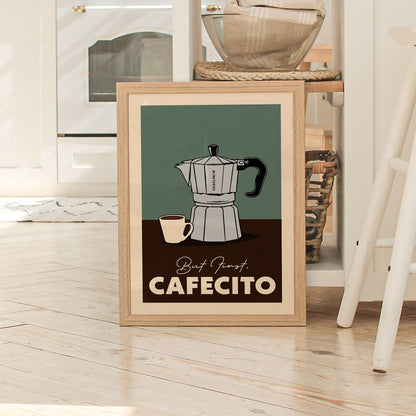 But First Cafecito - Vintage Coffee Poster