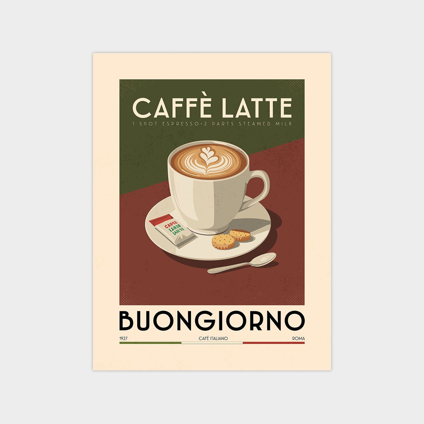 Caffe Latte - Vintage Coffee Poster