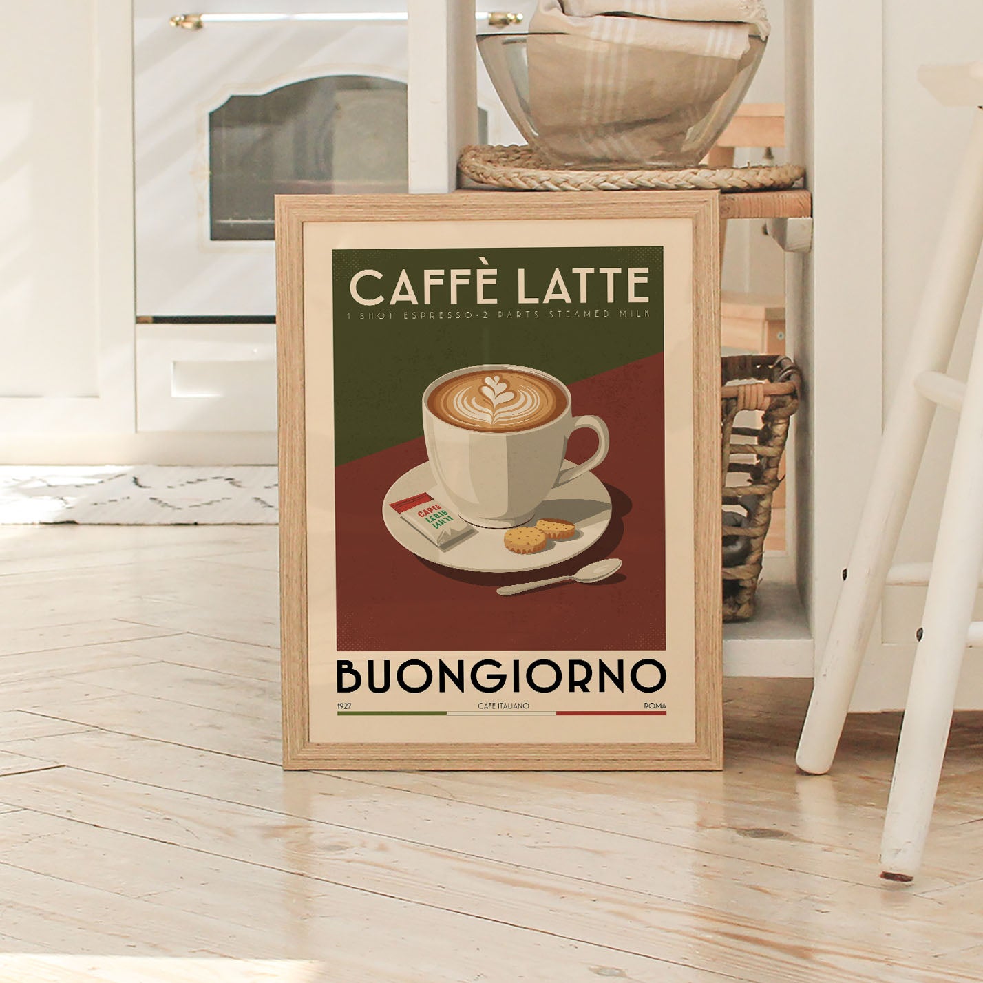 Caffe Latte - Vintage Coffee Poster