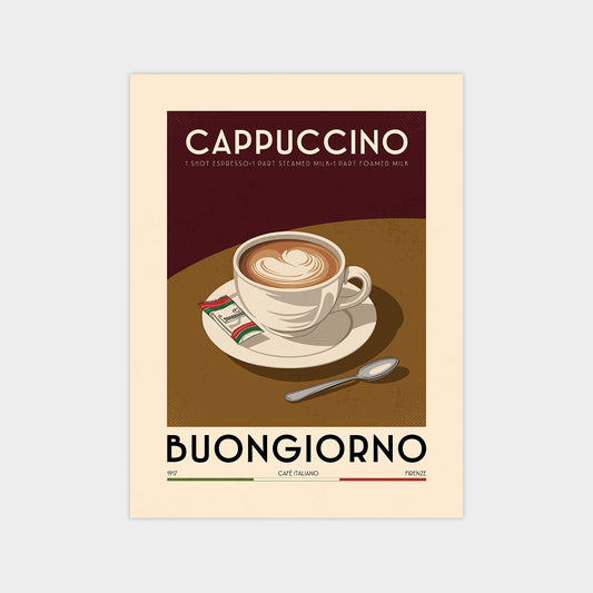 Cappuccino - Vintage Coffee Poster