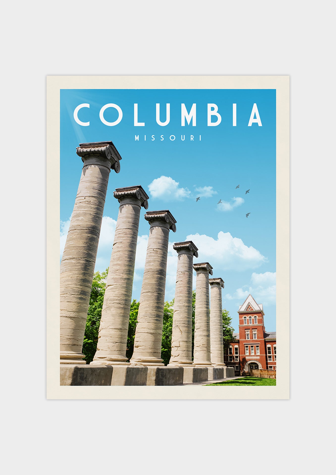 Columbia, Missouri Vintage Wall Art Travel Poster | Vintaprints