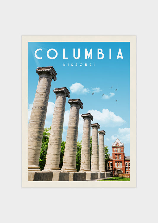 Columbia, Missouri Vintage Wall Art Travel Poster | Vintaprints