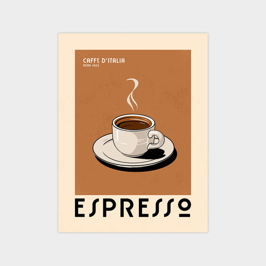 Espresso Simple - Vintage Coffee Poster