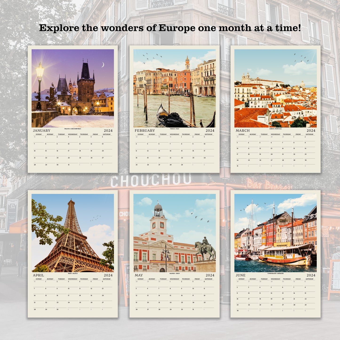 2024 European City Calendar