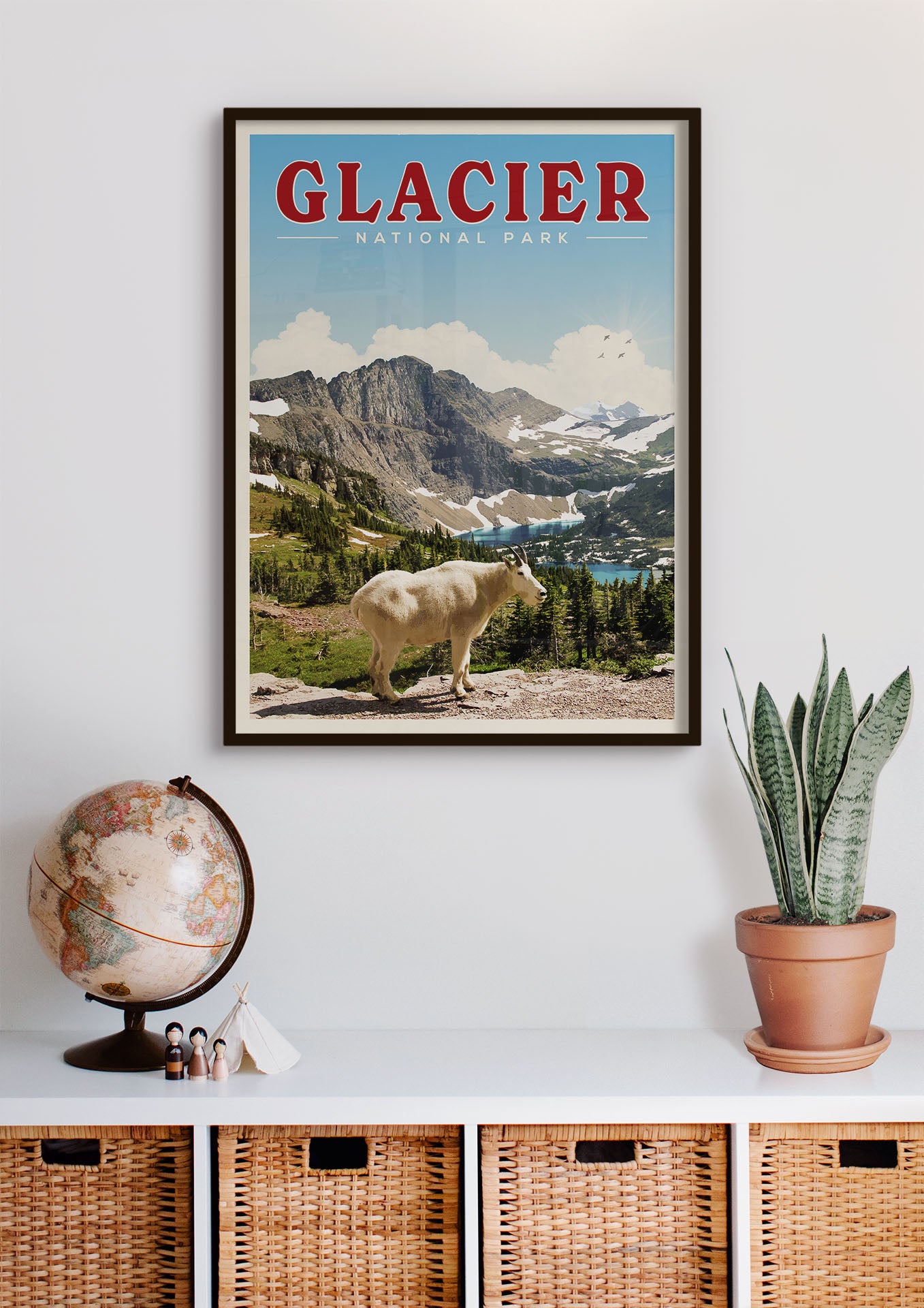 Glacier Vintage National Park Poster