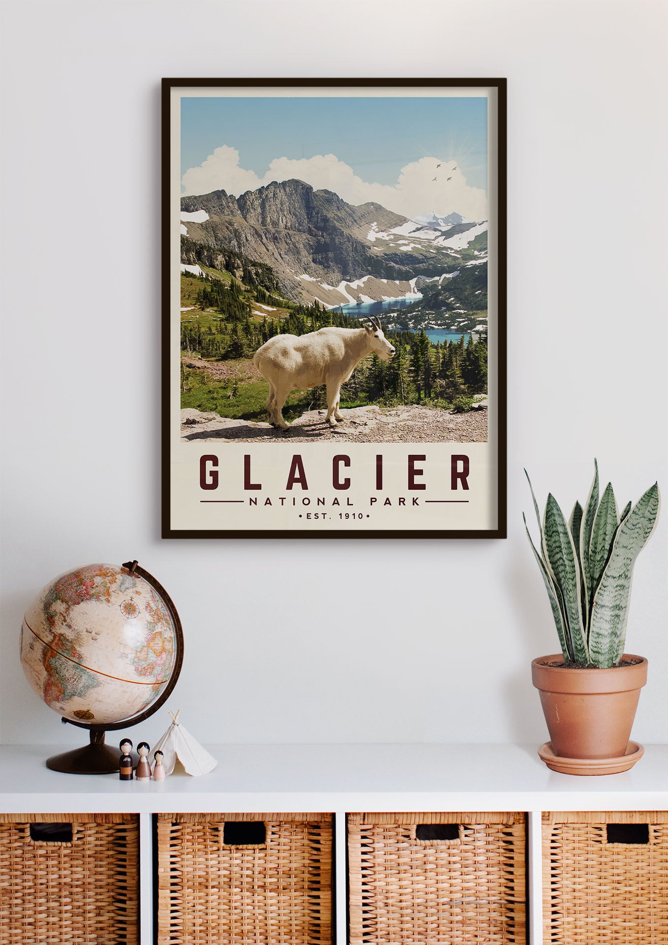 Glacier Minimalist National Park Poster