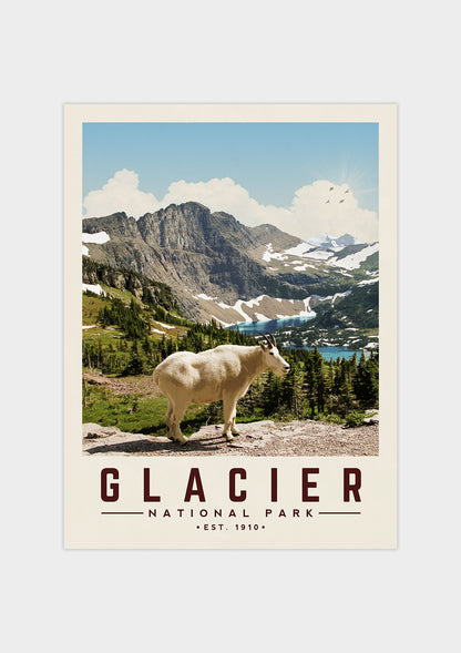 Glacier Minimalist National Park Poster | Vintaprints