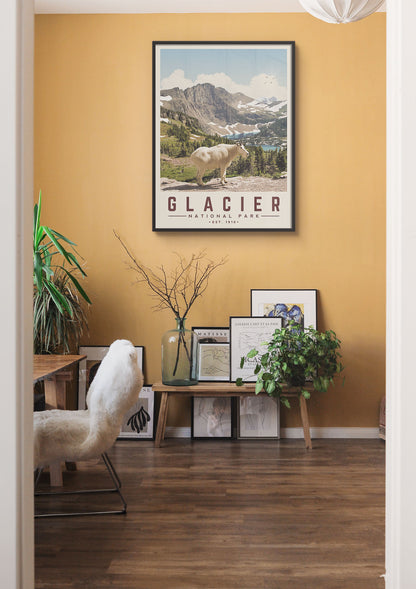 Glacier Minimalist National Park Poster