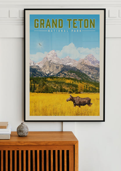 Grand Teton Vintage National Park Poster