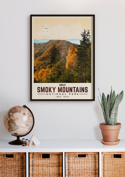Great Smoky Mountains National Park - Minimalist Travel Print