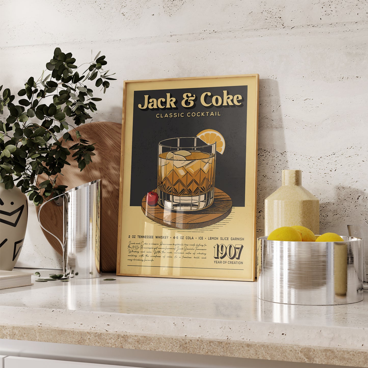 Jack and Coke - Classic Cocktail Poster