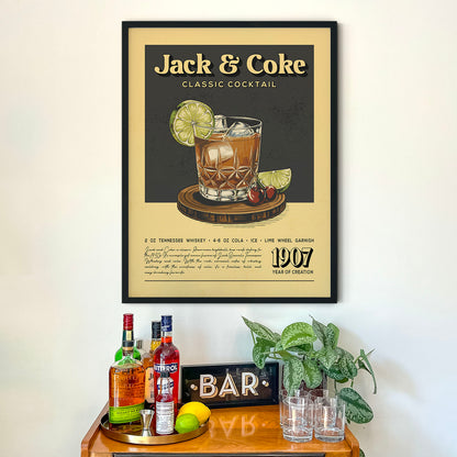 Jack and Coke - Classic Cocktail Poster