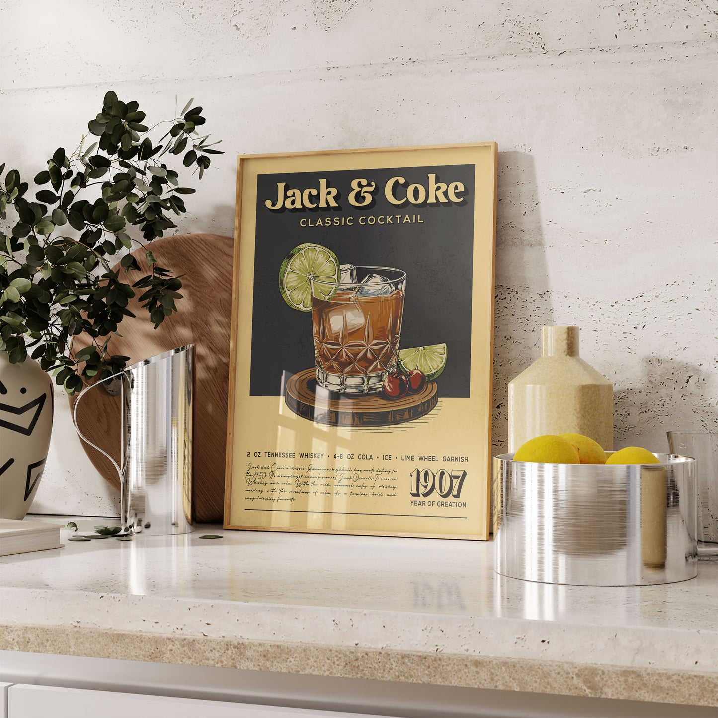 Jack and Coke - Classic Cocktail Poster