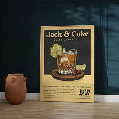 Jack and Coke - Classic Cocktail Poster