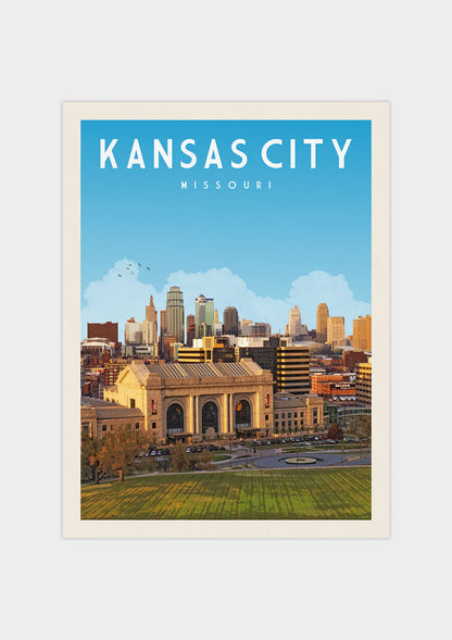 Kansas City, Missouri - Vintage Travel Print