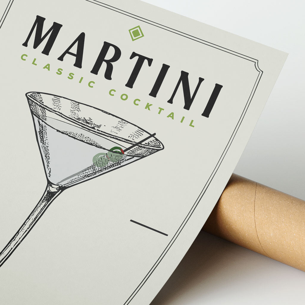 Martini - Minimalist Cocktail Bar Art