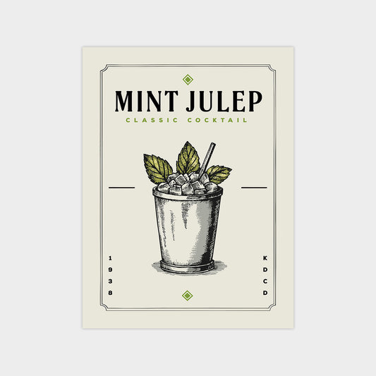 Mint Julep - Minimalist Cocktail Bar Art