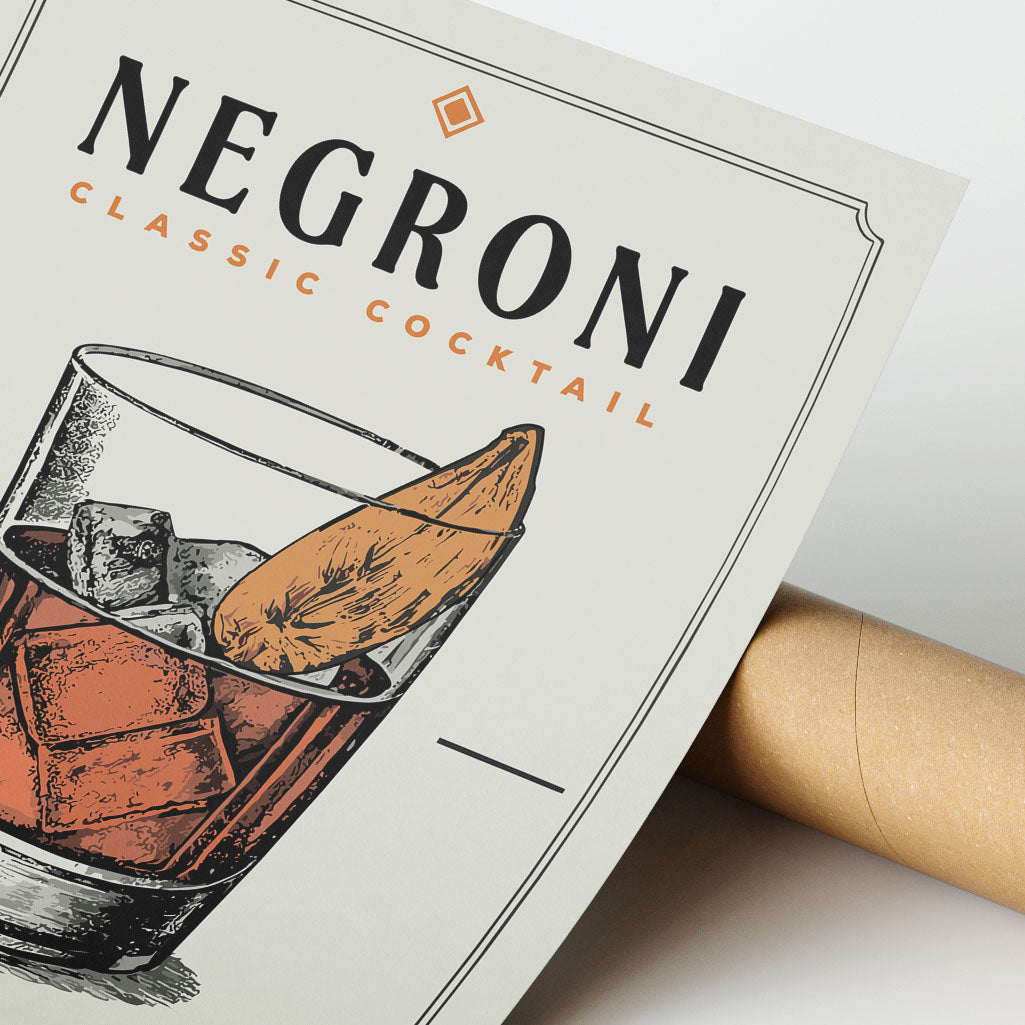 Negroni - Minimalist Cocktail Poster