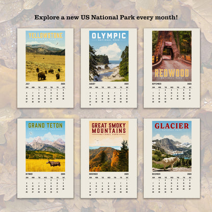 2025 National Park Simplified Calendar