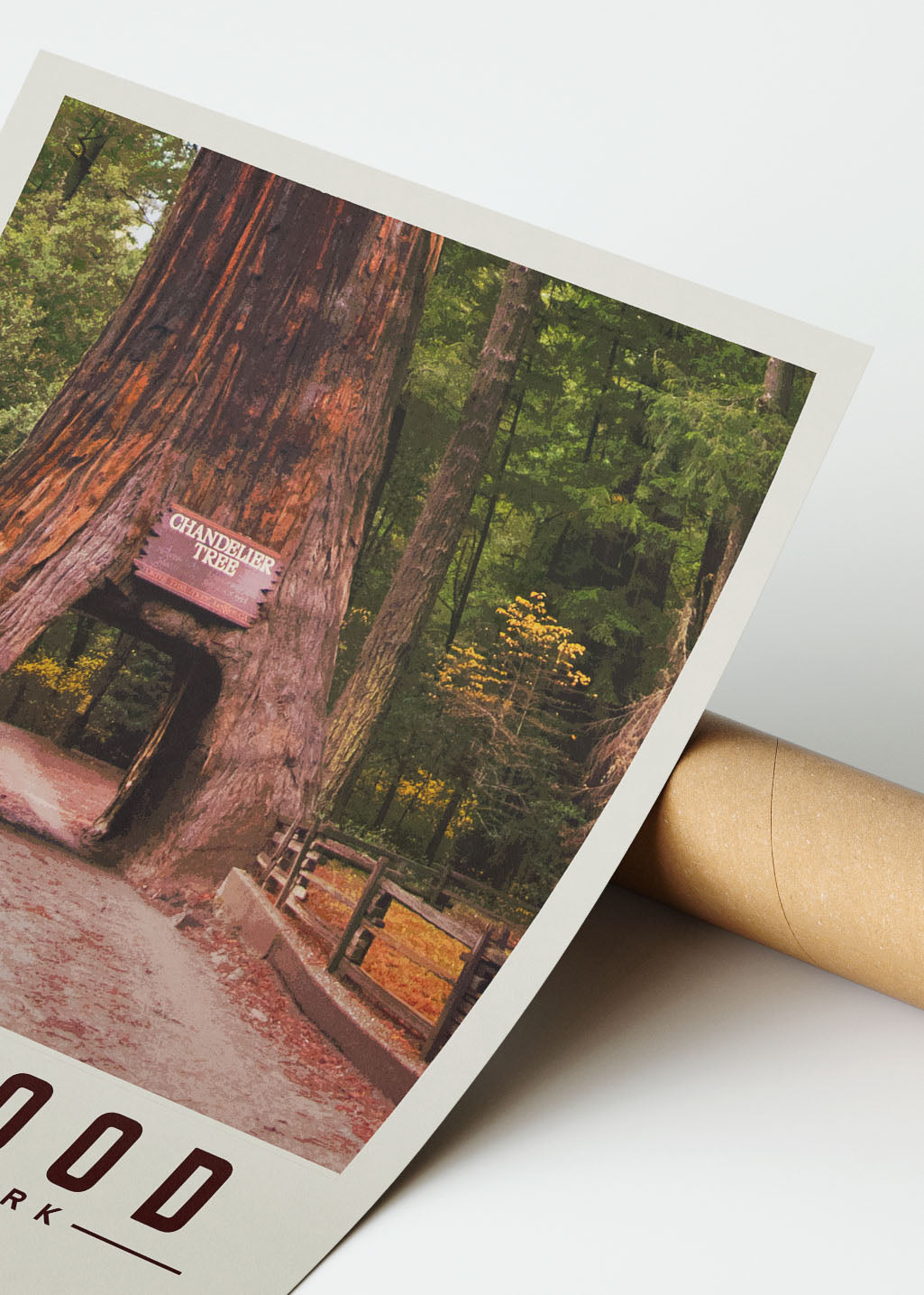 Redwood Minimalist National Park Poster