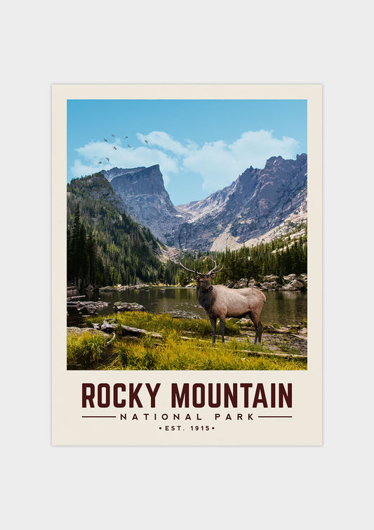 Rocky Mountain Minimalist National Park Poster | Vintaprints