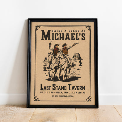 Last Stand Tavern Western - Personalized Cocktail Bar Poster