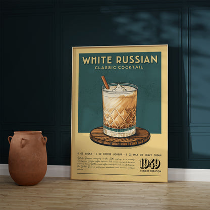 White Russian - Classic Cocktail Poster