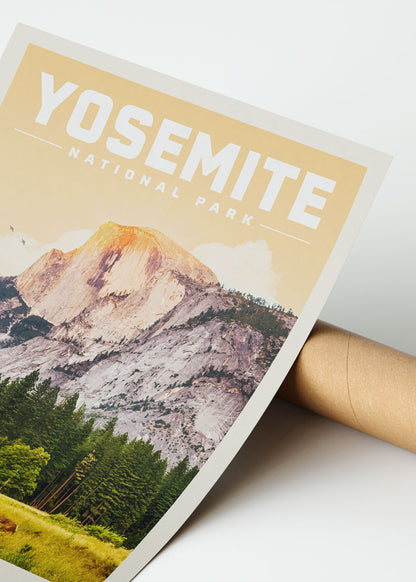 Yosemite National Park - Vintage Travel Print