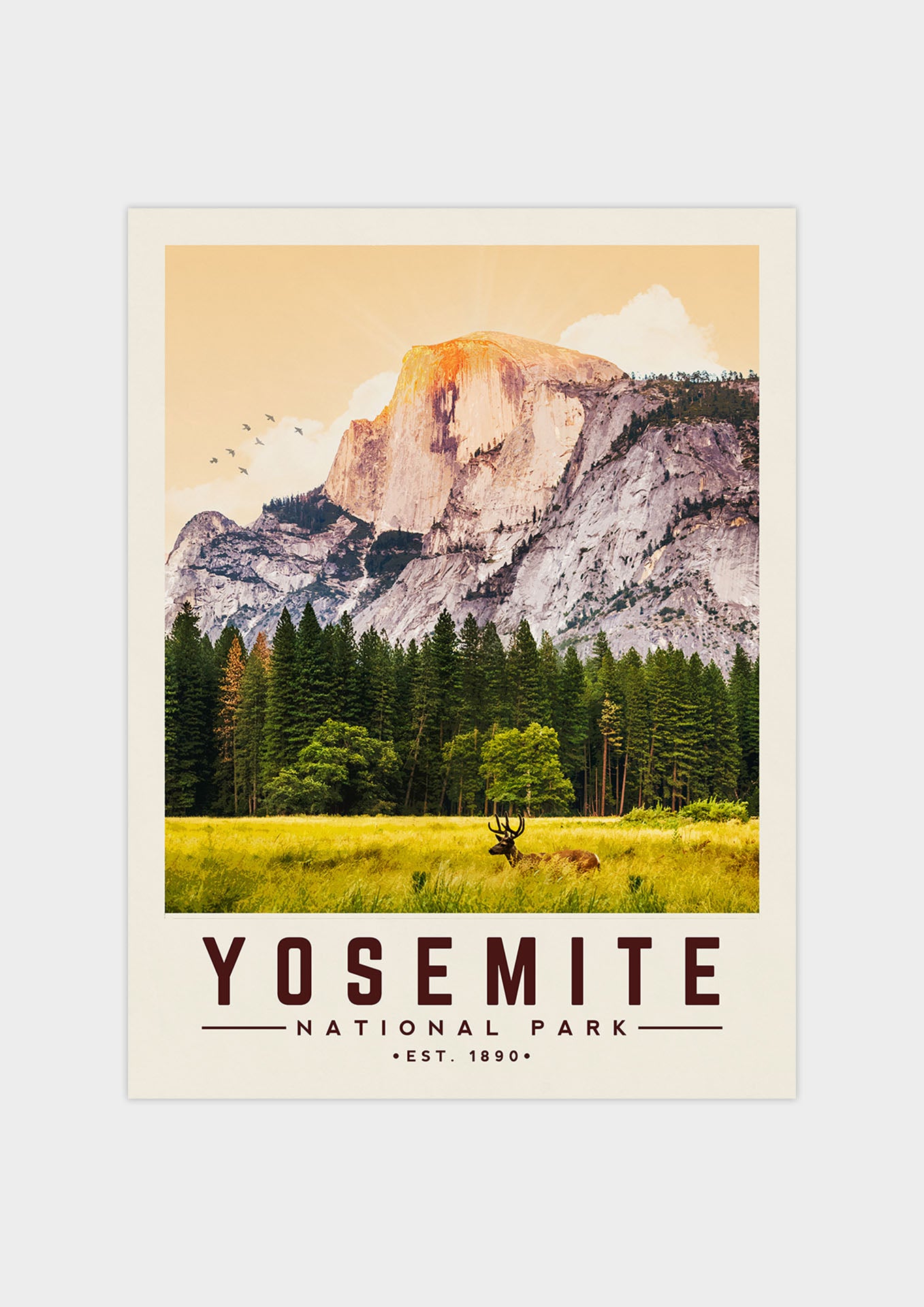 Yosemite National Park - Minimalist Travel Print