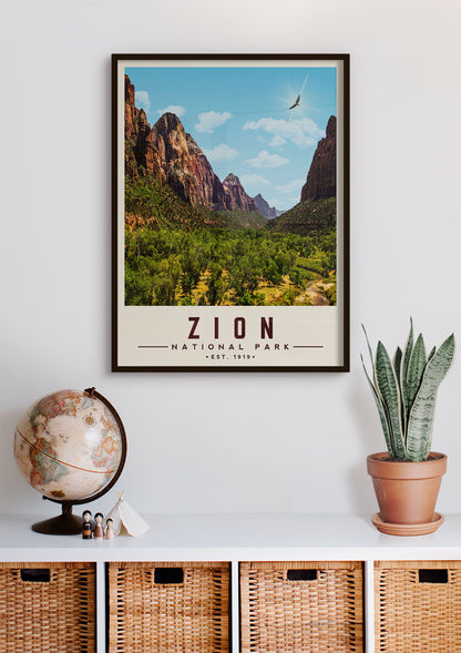Zion Minimalist National Park Poster