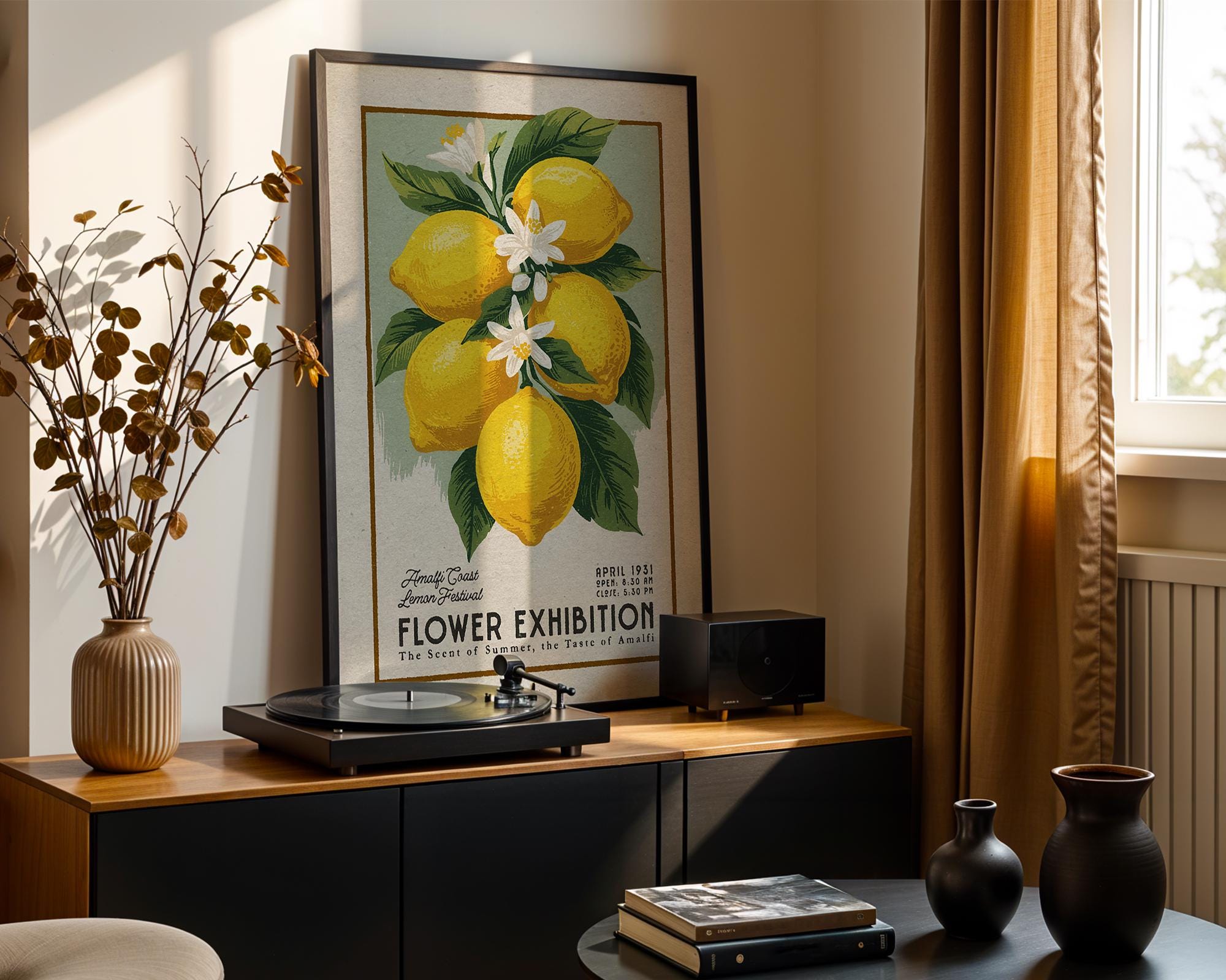 SmartCows Targa In Latta Retrò Vintage 'Organic Produce Lemons' - Decorazione Parete 20,3x20,3 Cm