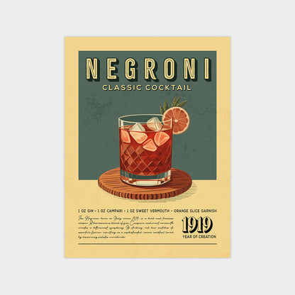 Negroni - Classic Cocktail Poster