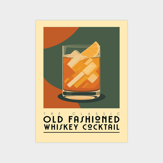 Old Fashioned - Vintage Cocktail Poster