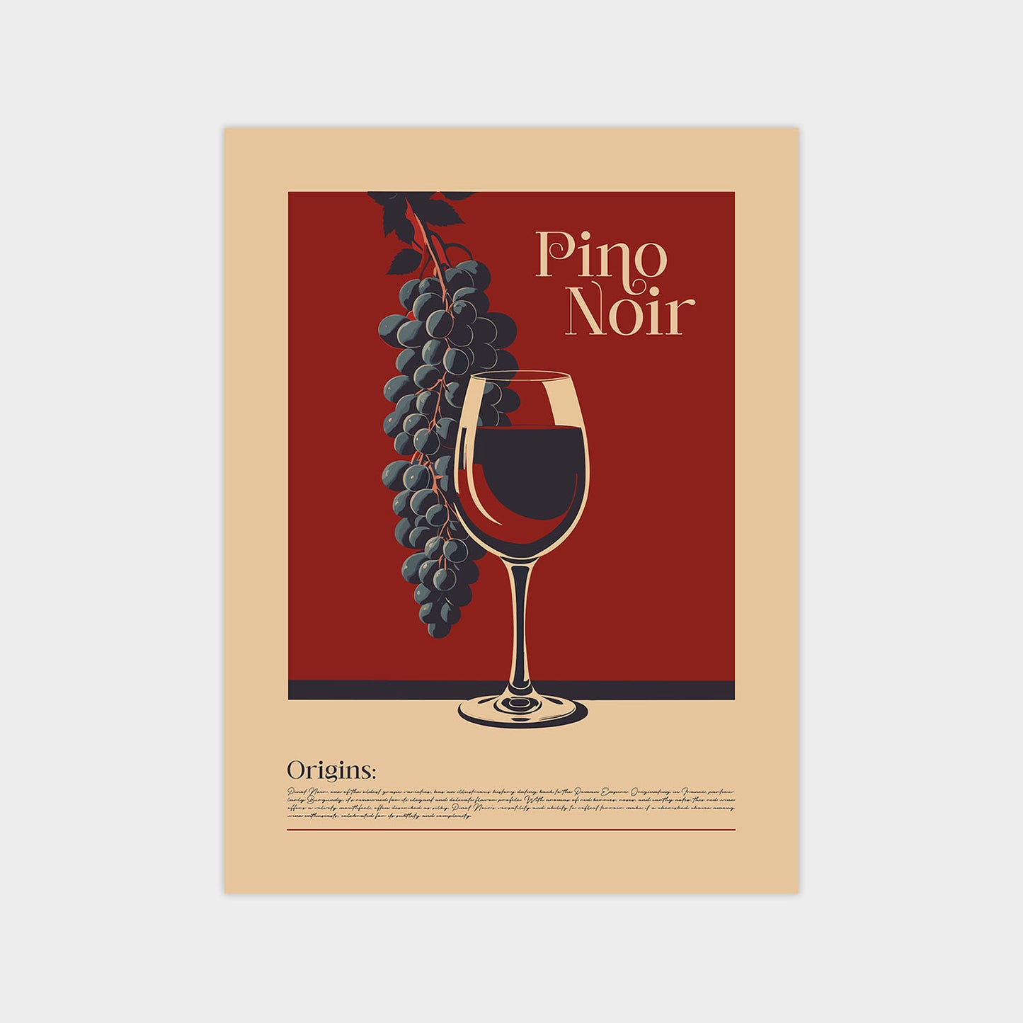 Pino Noir Red Wine - Vintage Alcohol Poster