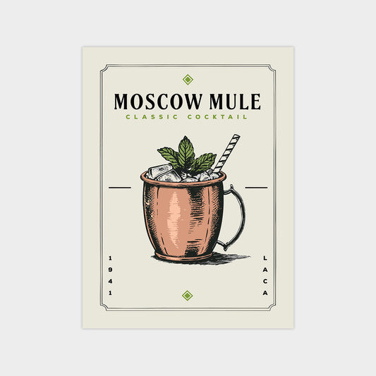 Moscow Mule - Minimalist Cocktail Poster
